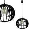 Druciana LAMPA wisząca 137623690555 TEAM metalowa OPRAWA loftowy ZWIS klatka kula ball hygge czarna
