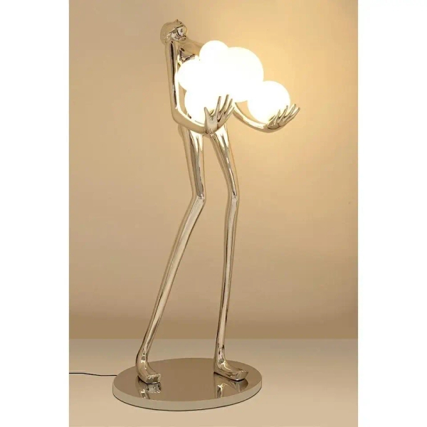 Lampa podłogowa HUMAN MSE1501100556 metalowa kule białe srebrne