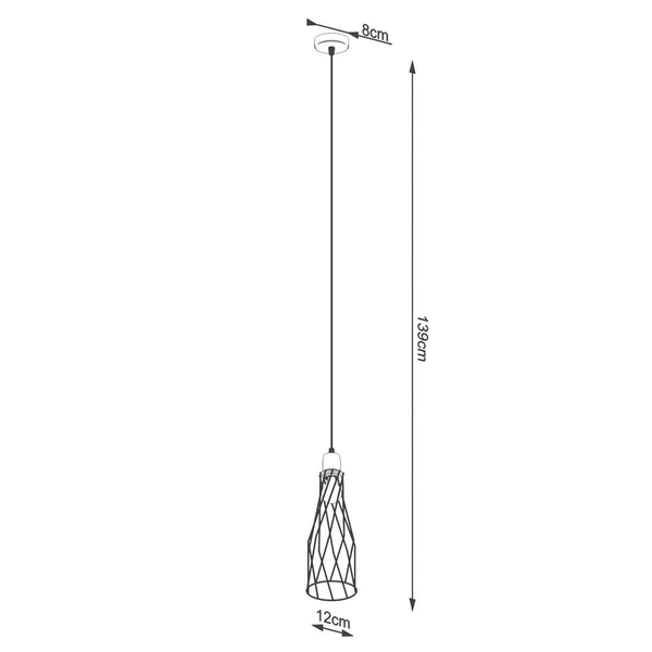 Lampa wisząca do gabinetu Suba SL.1165 druciana siatka czarna