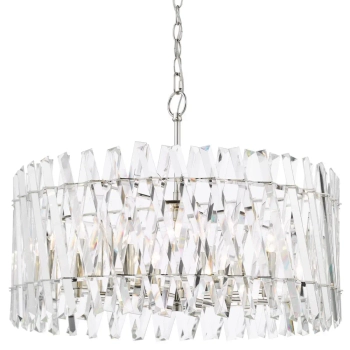 Kryształowa wisząca lampa Entwine ENT0838 do salonu glamour nikiel