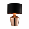 Abażurowa lampka nocna Waldorf 61149 na stolik czarna miedziana