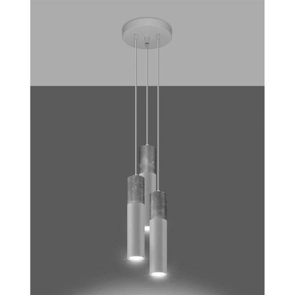 Nowoczesna lampa wisząca SL.1080 kaskada tuby szare białe
