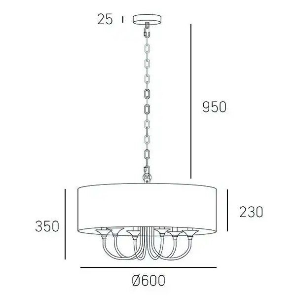 Abażurowa LAMPA wisząca ABU DHABI P06512WH Cosmolight klasyczny zwis do salonu biały