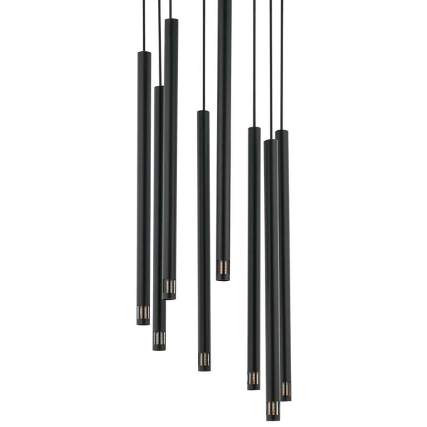 LAMPA wisząca SOPEL LASER 33231 Sigma metalowa OPRAWA modernistyczna ZWIS kaskada tuby sople czarne