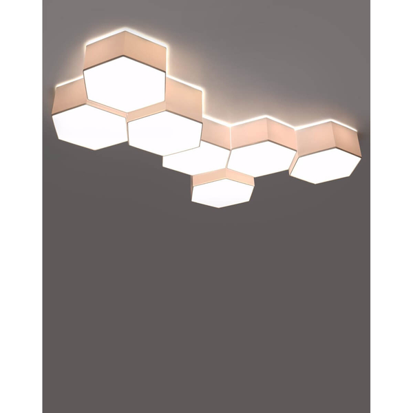 Sześciokątna lampa sufitowa SL.1056 do sypialni biała