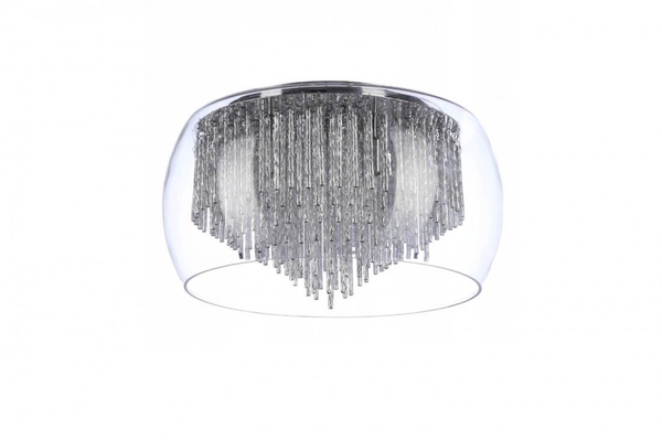 Sufitowa lampa szklana Rego do jadalni kryształki chrom