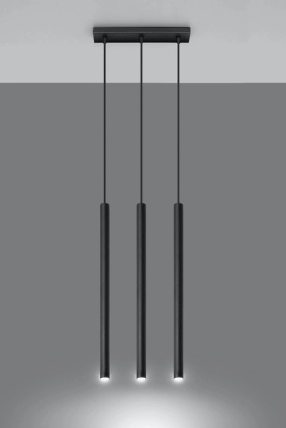 LAMPA wisząca PASTELLO SL.0470 Sollux metalowa listwa tuby sople czarne