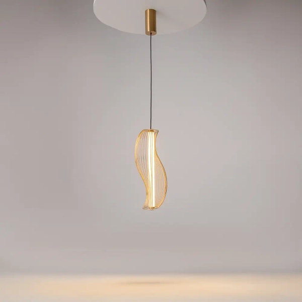 Druciany żyrandol Shadow od the past MOD263PL-L20BS3K LED 20W 3000K mosiądz