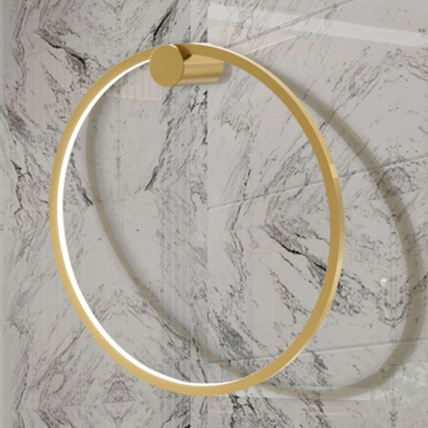 Okrągły kinkiet ścienny Saturno ML8851 Milagro LED 25W 4000K ring IP44 złoty