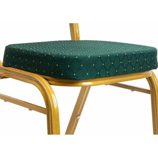 Krzesło do jadalni HEKATE zielone złote KH1501100391 wys. 93,5 cm tkaninowe