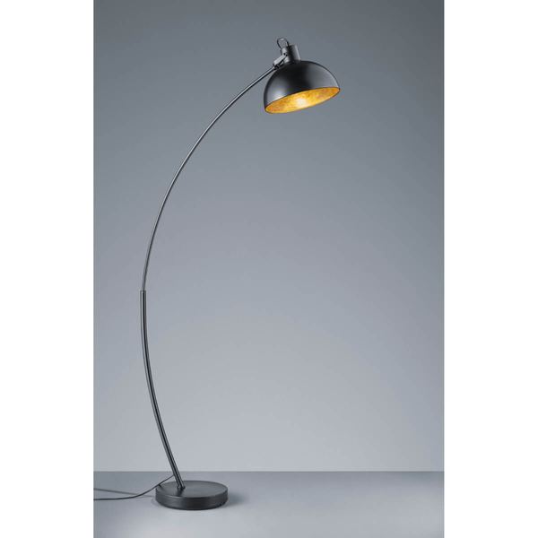 Podłogowa lampa salonowa Recife R46041032 czarna kopuła metalowa
