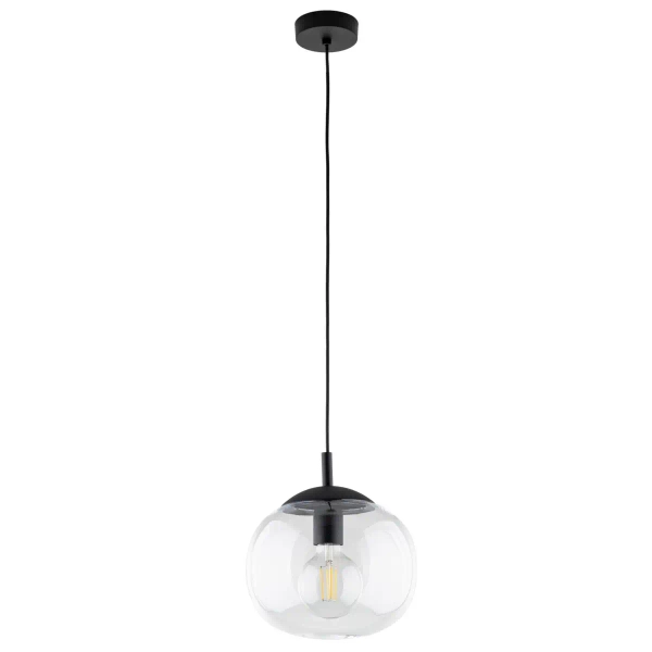 Kulista lampa wisząca VIBE 4816 do sypialni czarny przezroczysty