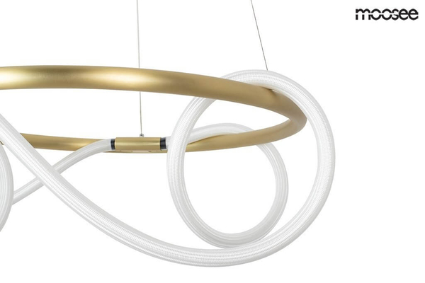 Wisząca lampa designerska Serpiente LED 32W nad stół złota