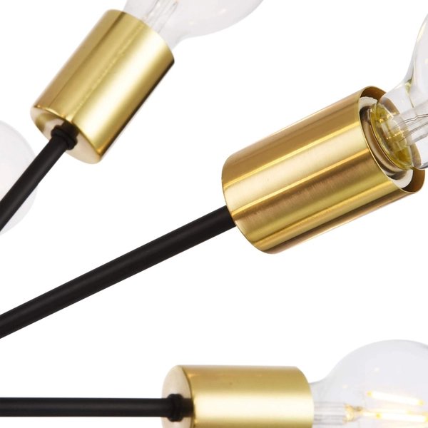 Wisząca LAMPA loftowa JACKSON T546PL-12B Maytoni metalowa OPRAWA pręty ZWIS industrialny sticks złote czarne