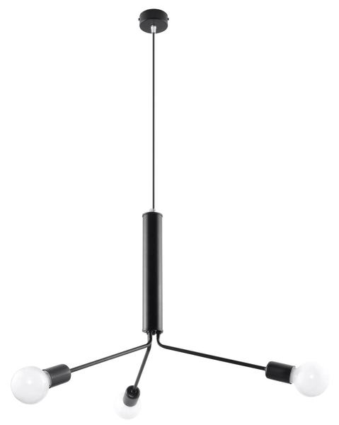 Żyrandol loftowy wiszący DUOMO 3D SL.0303 Sollux metalowy czarny