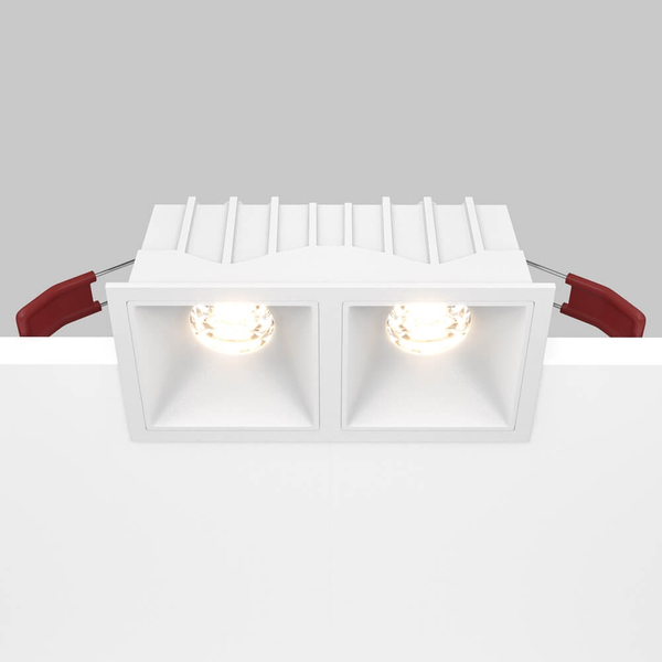 Podwójna lampa wpuszczana Alfa DL043-02-10W3K-D-SQ-W LED 20W 3000K biały