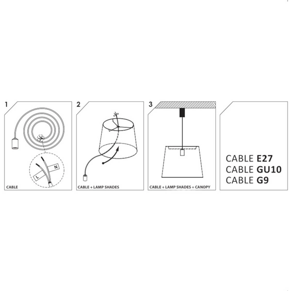 Zawieszenie do lamp CAMELEON CABLE 8620 1,5m metalowe białe chrom