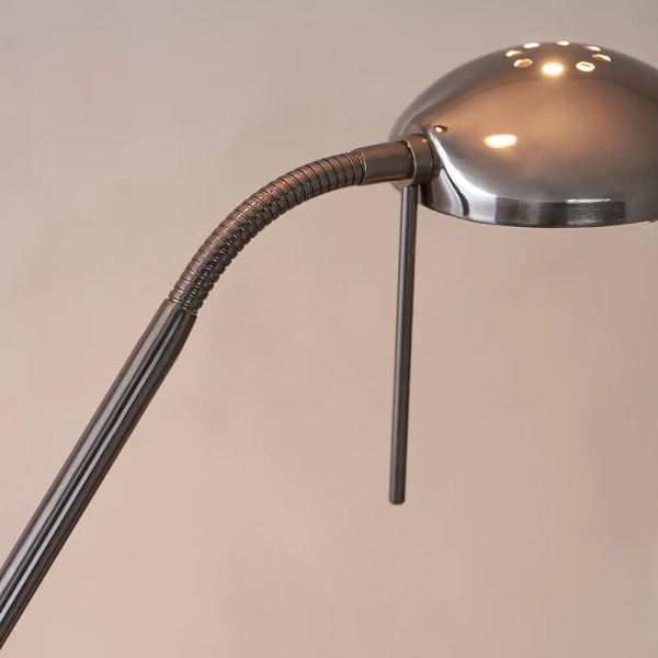 Stojąca lampa do sypialni Rome ROME-BC metalowa czarna chrom