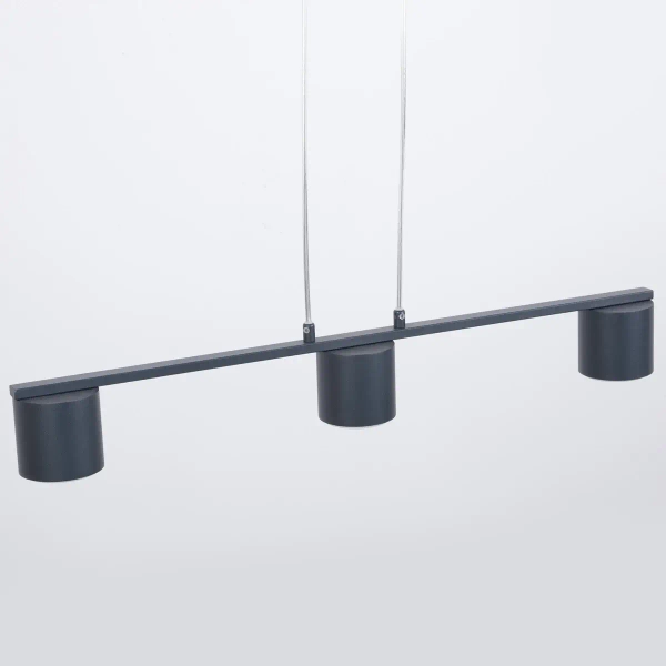 Loftowa wisząca lampa Mila 3 41362 do salonu zwis tubki grafitowy