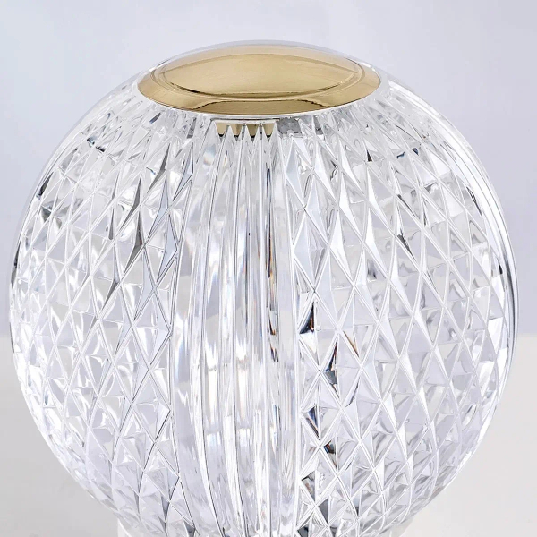 Szklana stołowa lampa Marni QN-MARNI-TL-S-NBR LED 12W 3000K kula mosiądz