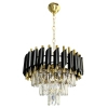 Glamour lampa wisząca CRISTAL ML1634  kryształowa złoty czarny