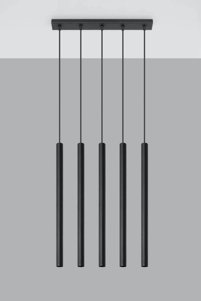 LAMPA wisząca Pastelo SL.0472 Sollux metalowa listwa zwis tuby sople czarne