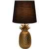 Dekoracyjna LAMPKA stołowa ANANAS 3150658 Nave ceramiczna LAMPA modernistyczna abażurowa na biurko czarna złota