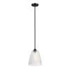 Szklana wisząca lampa Windsor 1xE27 czarna do salonu przezroczysta fasetowana ELS- WINDSOR-P-BLK
