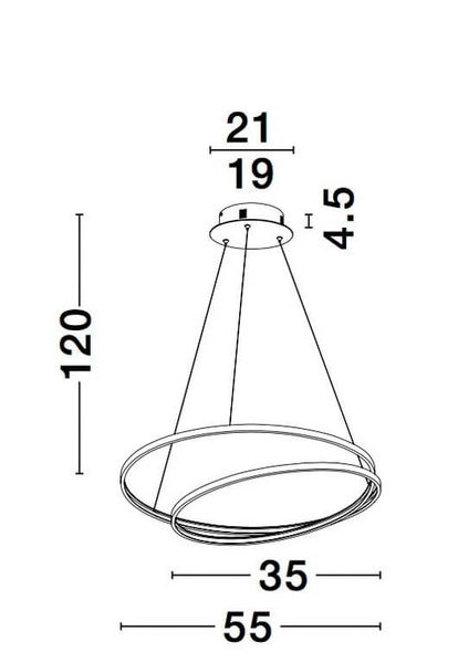 LAMPA wisząca OBERA LE41713 Luces Exclusivas metalowa OPRAWA zwis LED 25W 3000K spirala czarna