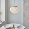 Wisząca lampa szklana Mali 98815 nad stół biała mosiądz