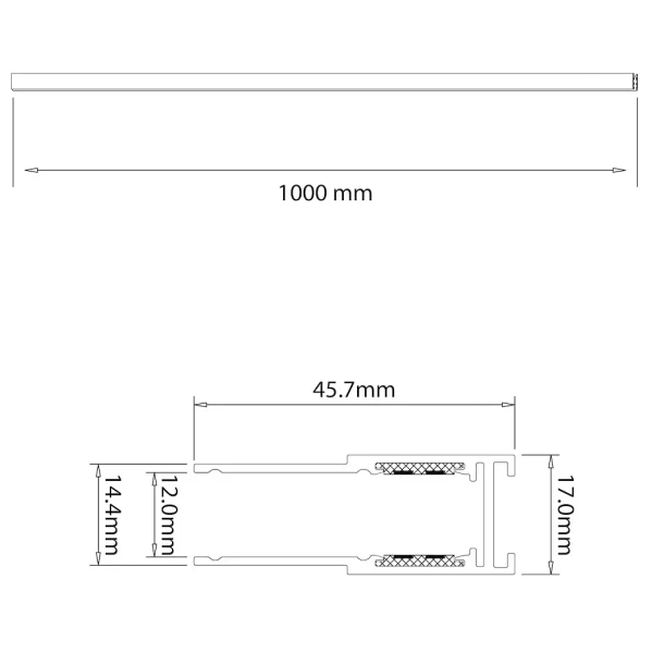 Szynoprzewód natynkowy magnetyczny 100cm Magnetic Track ML2185 czarny