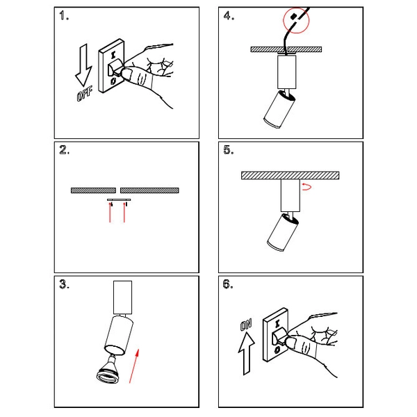 Spot LAMPA sufitowa FOCUS S C052CL-01B Maytoni plafon OPRAWA metalowa tuba downlight czarna