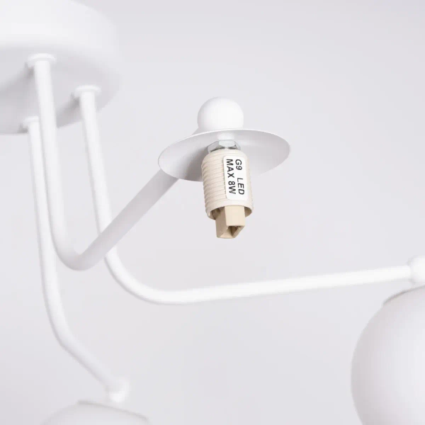 Żyrandol do sypialni ASTRAL SL.1660 okrągły szklany biały