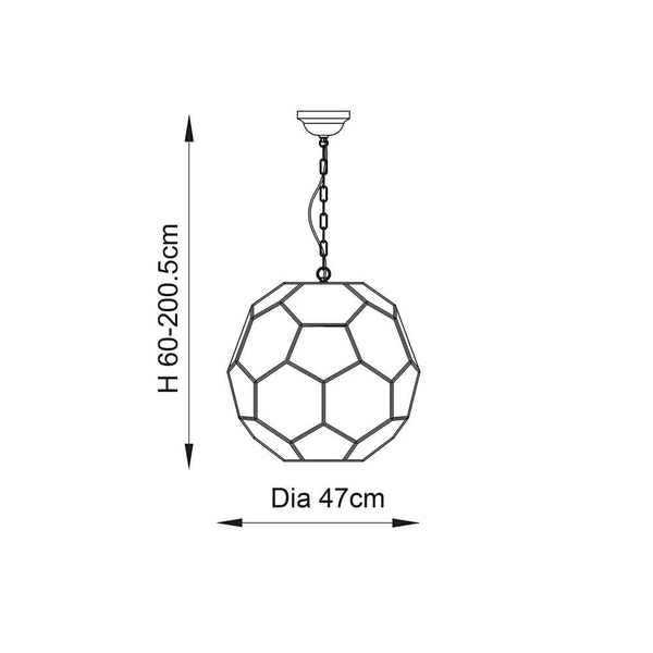 Geometryczna lampa wisząca Miele 73560 Endon szkło metal mosiądz transparentny