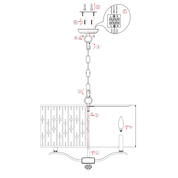 Wisząca lampa glamour Bele 69391 Endon kryształ czarny okrąg przezroczysty