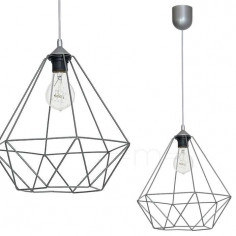 LAMPA wisząca BASKET 7216 Milagro metalowa OPRAWA druciana ZWIS klatka loft szara