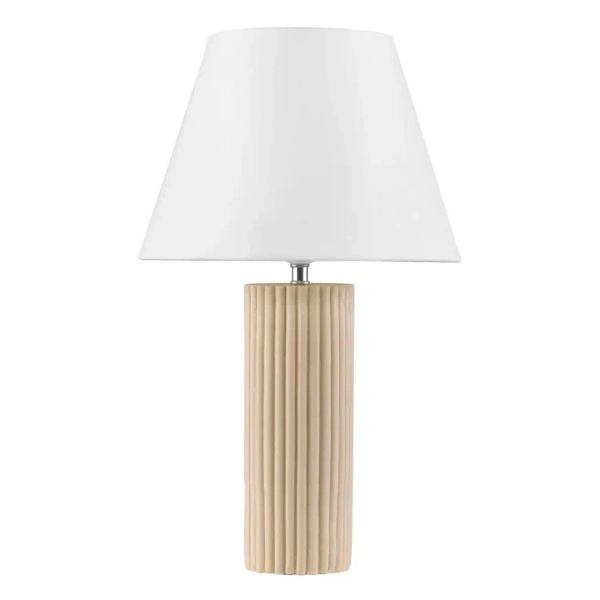 Stołowa lampka abażurowa VANZURO LE45283 do sypialni biały beżowy