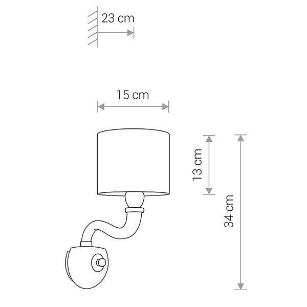 Abażurowa lampa ścienna Newport 8157 elegancki kinkiet biały