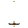 Nad stół wisząca lampa Sila 10758 metalowy abażur brązowy beżowy