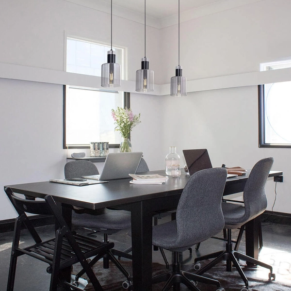 Lampa wisząca na listwie Brus K-5253 Kaja potrójna metalowa czarna