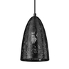 Wisząca lampa sypialniana Bene czarny stożek ażurowy