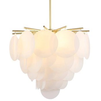 Designerska LAMPA wisząca TROMSO P04094BR Cosmolight nowoczesny zwis z łańcuszkami mosiądz