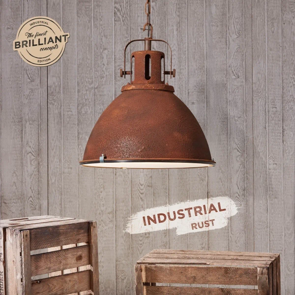 Wisząca lampa retro Jesper 23770/55 na łańcuchu metalowa rdzawa