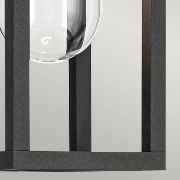 Elewacyjna lampa szklana Hone KL-HONE-S-BKT lampion IP44 czarna