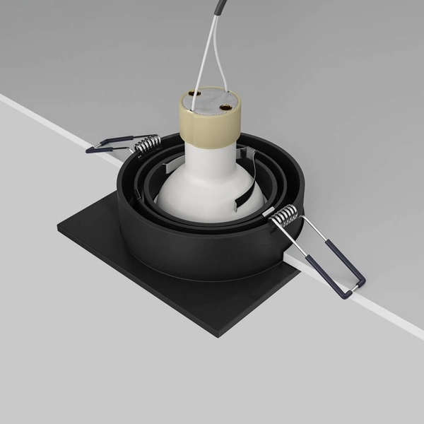 Lampa podtynkowa z regulacją Atom DL024-2-01B do salonu czarny