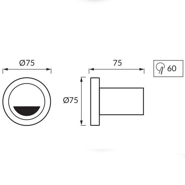 Wpuszczana LAMPA ścienna KAMI LED 3,5W 5700K 03122 Ideus okrągła OPRAWA schodowa IP44 biała