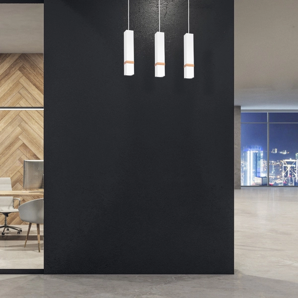 LAMPA wisząca VIDAR MLP5409 Milagro prostokatna OPRAWA metalowy ZWIS skandynawski na listwie biały