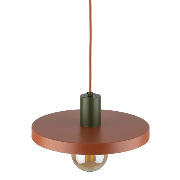 Lampa zwisająca do salonu Sila 10749 dysk metalowy zielony