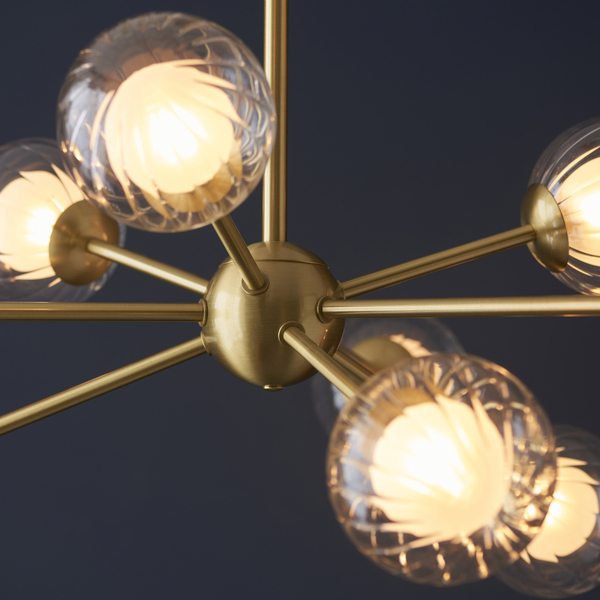 Zwisowa lampa molekuły L&-196690 Light& szklane kule sticks mosiądz
