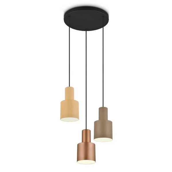 Wisząca lampa AGUDO 319430317 beżowa szara różowa 3x40W E27 z regulacją